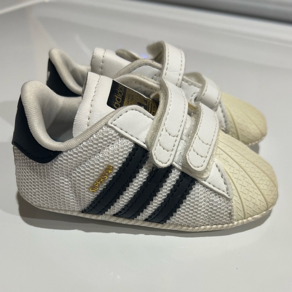 Adidas Superstar Soft Sole Crib Shoe 3K (infant) *yellowing Rubber On Toes